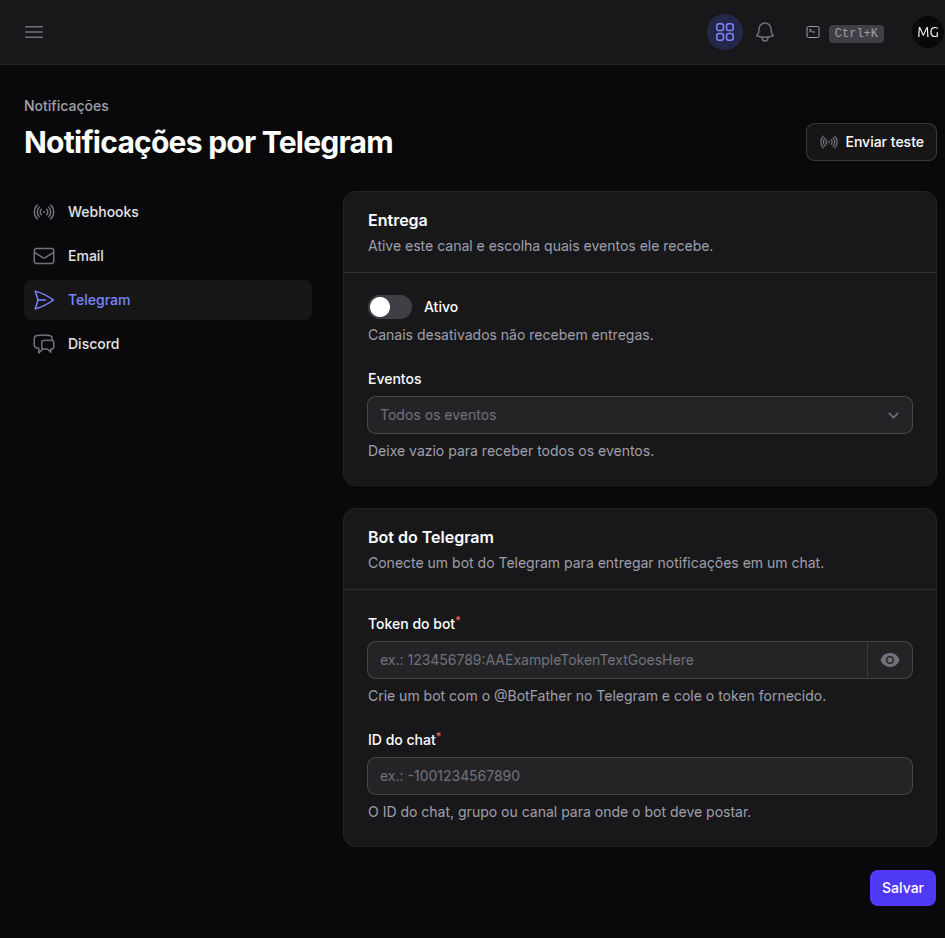Canal do Telegram