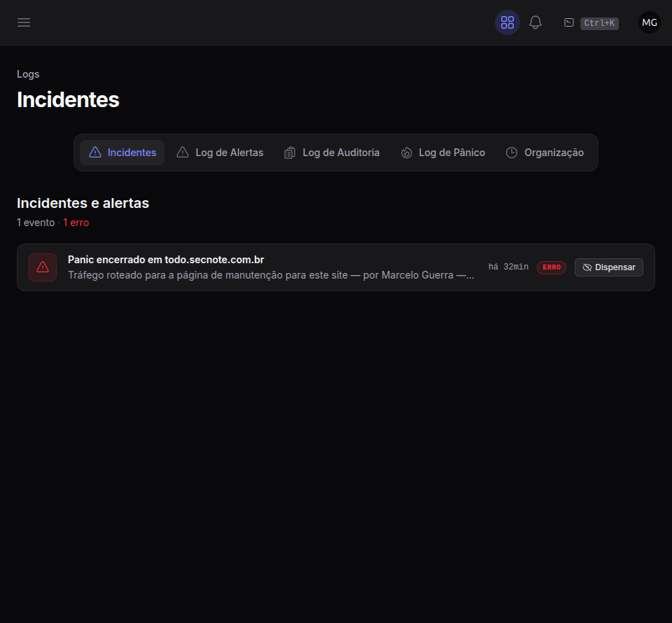 Feed de incidentes