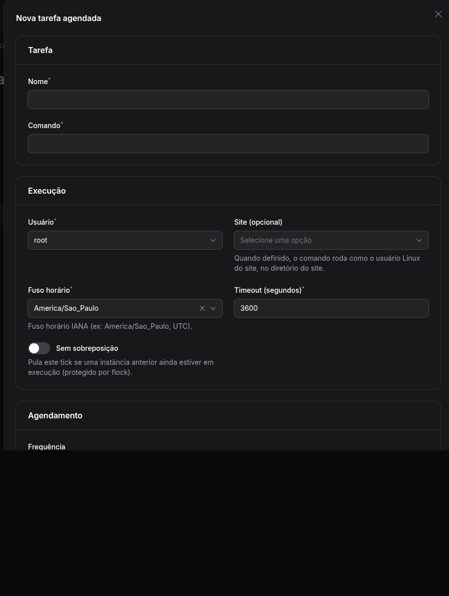 Modal Nova tarefa agendada